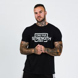 Футболка Free Your Strength Black White - GymBeam