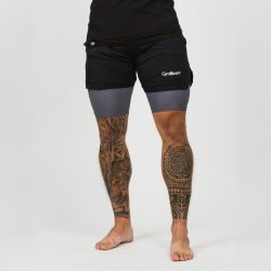 Мужские шорты 2in1 Black Grey - GymBeam