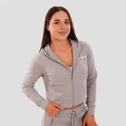 Women‘s Zip-up Hoodie TRN grey - GymBeam