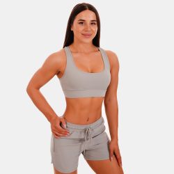 Спортивный топ Mesh Panel Grey - GymBeam