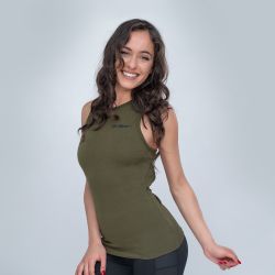 Women's Tanktop Crossed Military Green - GymBeam
