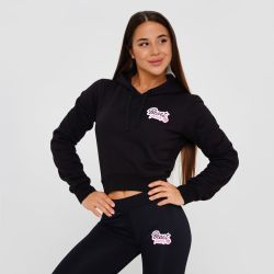 Женская толстовка Crop Black - BeastPink